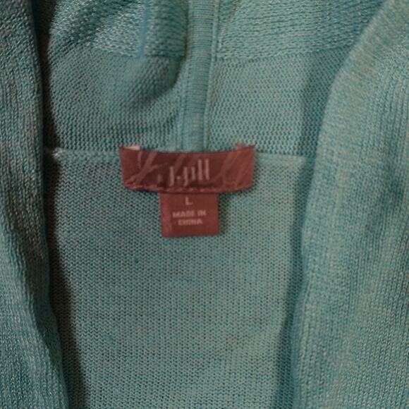 J. Jill Cardigan Womens Large Button Front V-Neck Cropped Knit Long Sleeve Beach - Picture 2 of 10